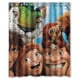 thumbnail image 1 of Cortina de ducha con personajes de la película Croods, juego de cortina de baño con ganchos, tamaño 60 x 72 pulgadas, 1 of 3