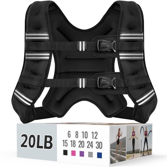 Chaleco lastrado Zeerun ajustable de 9 kg con franjas reflectantes
