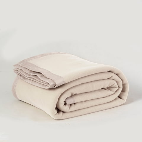 Frazada Polar Borde Satin Linea Hotel King Crudo