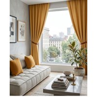 Mylhogar - Set De Cortinas Blackout Engomadas Modernas De Lujo