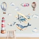 thumbnail image 1 of 2pcs New Wall Stickers, Watercolor Airplane And Shark, PVC Wallpaper, For Children's Room Kindergarten Wall Decor, 1 of 4