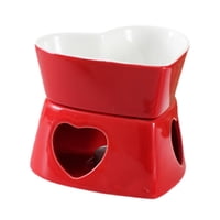 Magideal - Cuenco De Cerámica Para Caldera De Fuego Con 4 Tenedores, Olla Caliente Multifuncional, Decoración Artesanal, Calentador De Queso, Máquina Para Hacer Rojo