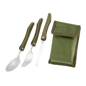 Ioensy - Cubiertos Portátiles Para Campamento, Cuchillo, Cuchara, Juego De Cubiertos Para Picnic, Senderismo, Mochilero