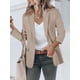 thumbnail image 2 of Blazer Cicy Bell para mujer, casual, con frente abierto, manga larga, color caqui, 2 of 6