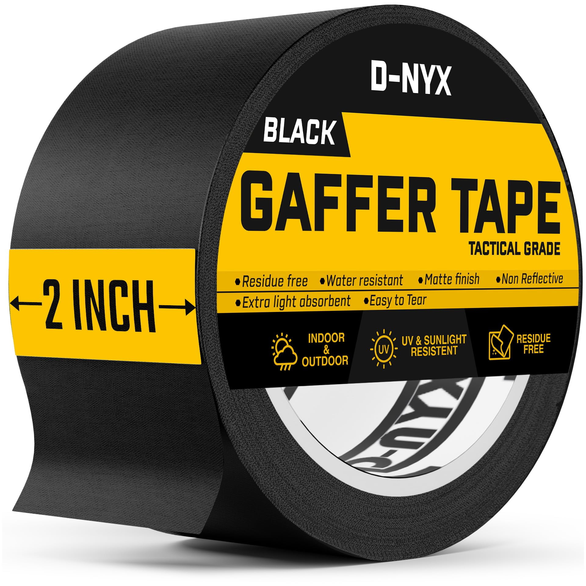 Cinta Adhesiva D-nyx, 5 Cm X 1 Paquete, Negra, Resistente, Sin Residuos