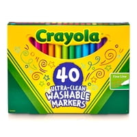 Marcadores De Línea Fina Lavables Crayola Ultra Clean (40 Unidades) Para Niños De 3+ Años