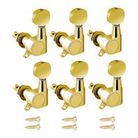 Magideal - 6X Clavijas De Afinación De Guitarra Perillas Repalce Piezas Antiguas Ajuste Perfecto Botón Ovalado Sellado Cabezales De Máquina Teclas De Afinación Aureato 6L
