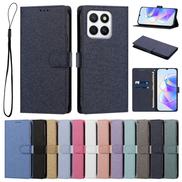 Cartera para Honor X8C con Soporte y Correa, Azul Marino