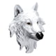 thumbnail image 4 of Cabeza De Lobo De Resina Decoraciones De Pared Mano De Obra Fina Duradera Decoración De Paredes De Habitación Blanco, 4 of 5