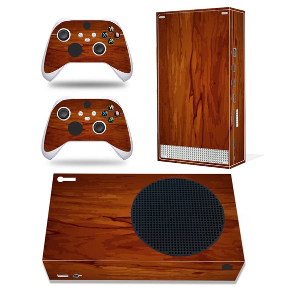 Capa de vinilo SYGTOYUE para Xbox Series S (Marrón) – Consola + 2 mandos