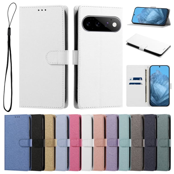 Cartera para Google Pixel 11 Pro con Bolsillo de Tarjetas, Blanco
