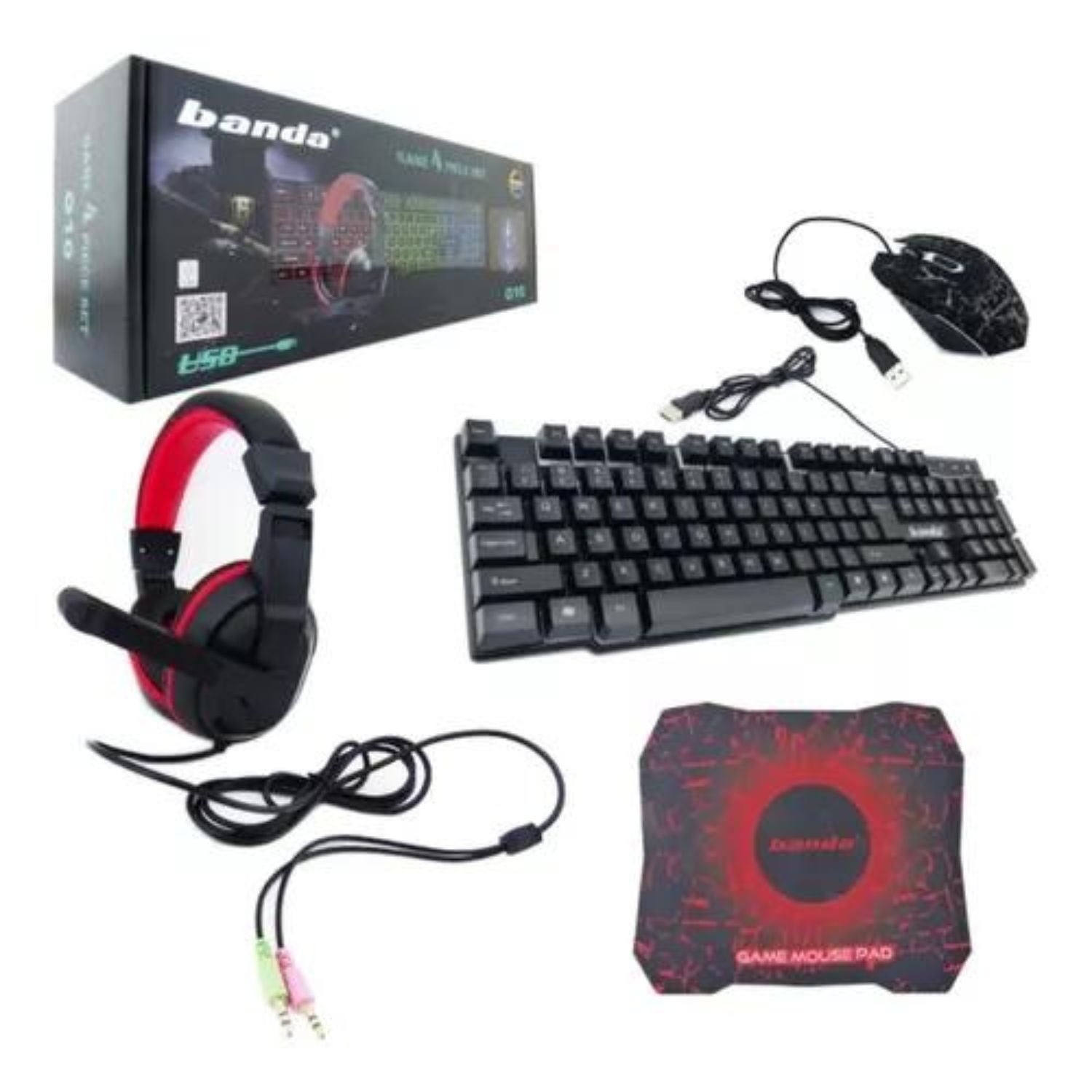 Banda - Kit Gamer 4 In 1 G10 Teclado + Mouse + Audifonos + Pad Mouse