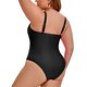 thumbnail image 5 of Agnes Orinda Traje de Baño de Una Pieza para Mujer Tallas Grandes Push Up Control de Abdomen Fruncido Traje de Baño de Playa Piscina 1X Negro, 5 of 8