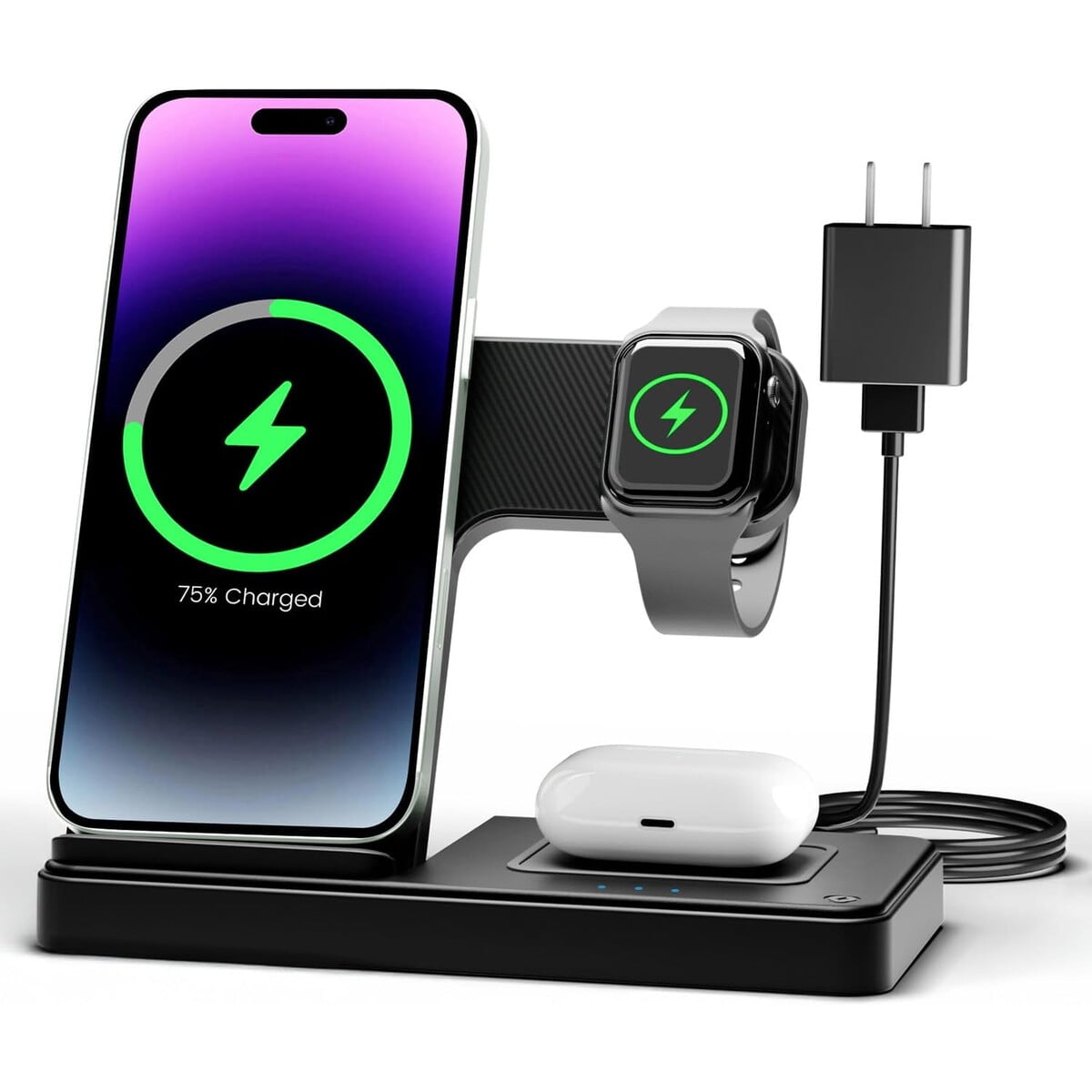 Cargador Inalámbrico Getpals W336 3 En 1 Iphone Apple Watch Airpods