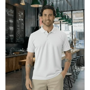 T-World - Polera Piqué Manga Corta Premium 60/40 Ideal Para Bordar Blanco