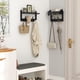 thumbnail image 2 of Perchero de pared Evermagin 29 con estante de madera negra, 2 of 7