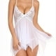 thumbnail image 1 of Sexy Floral Lace Guaze Babydoll, Solid Color V Neck Mesh Mini Dress Chemise, Women's Lingerie & Underwear, 1 of 3