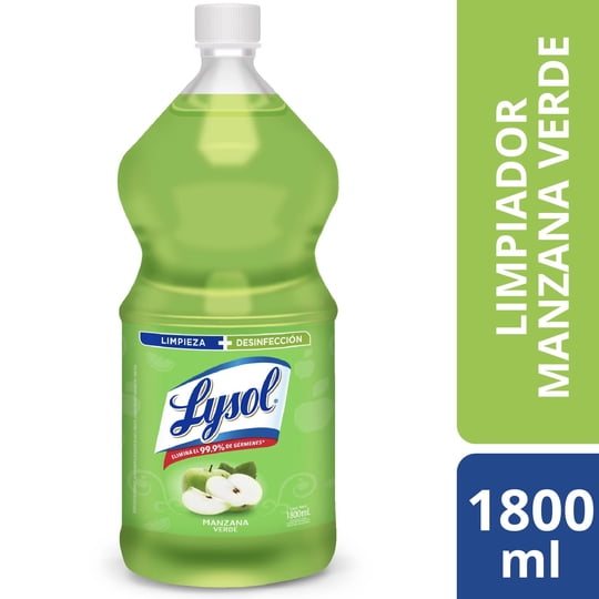 Limpiador Desinfectante Líquido Manzana Verde Botella 1.8 L Lysol