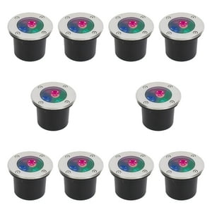 Hb Led - Pack 10 Foco Led Piso 3W 220V Rgb