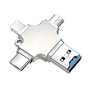 Eon - Adaptador 4 En 1 Lector Tarjetas Sd/Tf Usb/Micro/C/Lightning