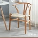 thumbnail image 2 of Comedor Mesa redonda de vidrio Cross 120cm + 5 Sillas Wishbone Madera y Hilo de cuerda Natural, 2 of 4