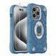 thumbnail image 1 of Funda KCJ para iPhone 15 Pro de 6.1" azul con anillo giratorio y soporte, 1 of 8