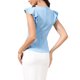 thumbnail image 3 of INSPIRE CHIC Top Peplum para mujer de verano, casual, con volantes, manga corta, camiseta con cuello redondo, blusa L Azul Claro, 3 of 6