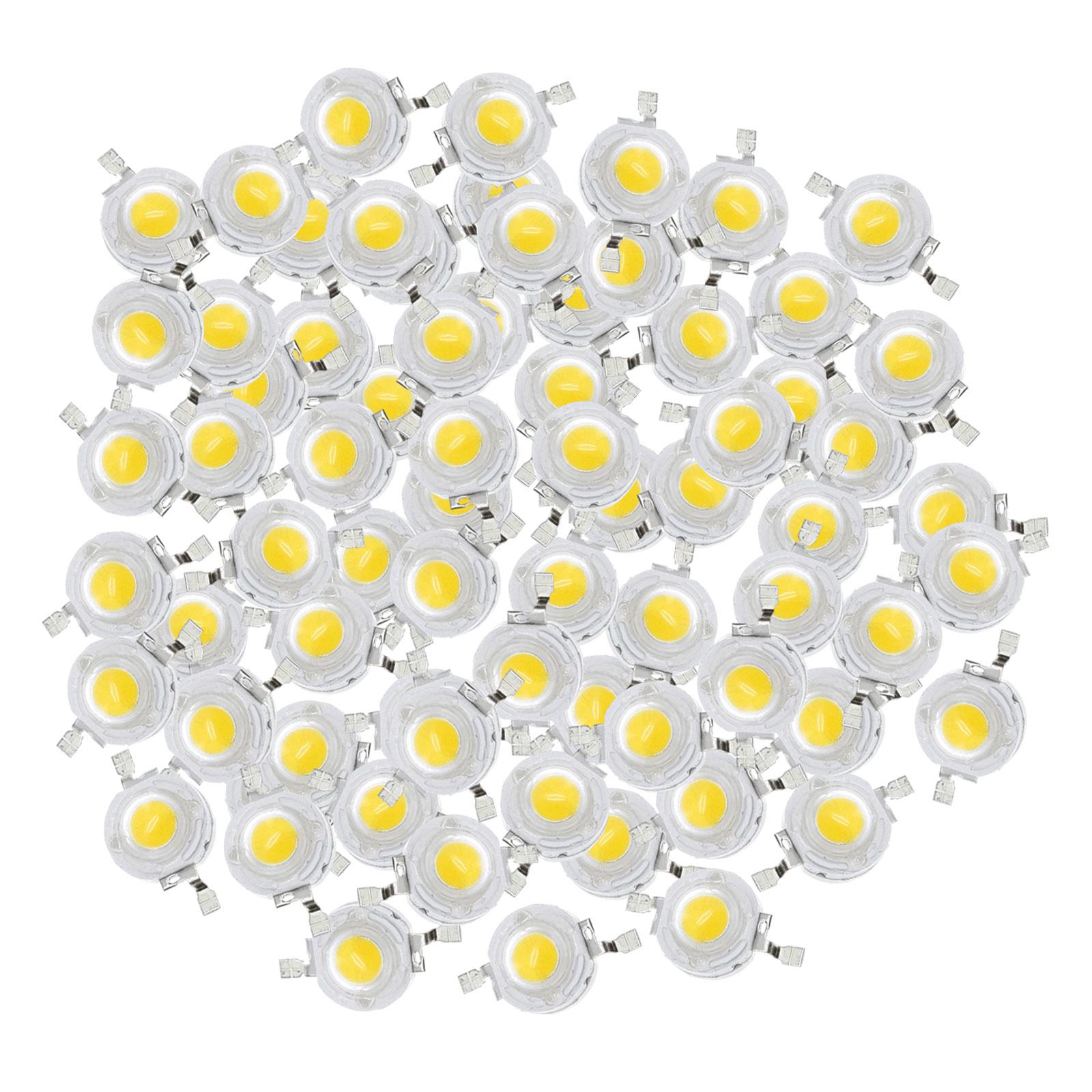 Magideal - De Lámpara Led De Potencia, Chip De Bombilla De Emisor De Lámpara Smd, Accesorios De Iluminación Diy Cob De Componentes, Brillo 100X 3W Blanco Cálido