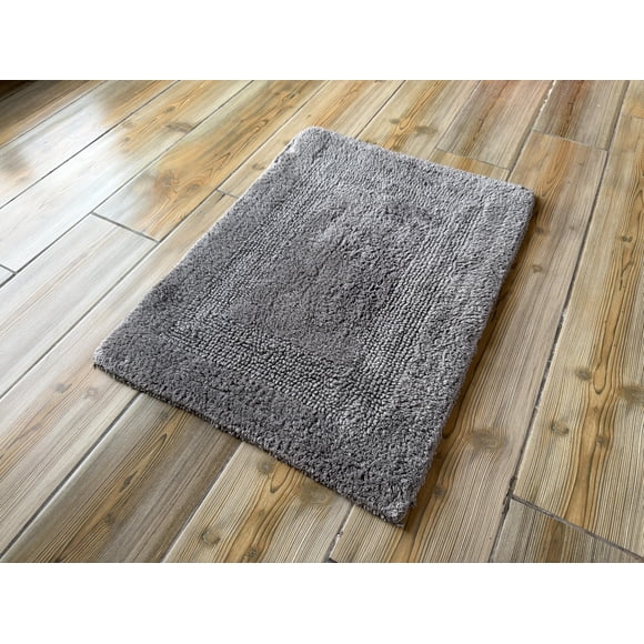 Alfombra de baño KEMA reversible de algodón gris 43 × 61 cm