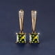 thumbnail image 1 of Square Cut Black Stone Emerald Earrings 18K Gold Plated Ornament For Women Daily Decor Jewelry, 1 of 3