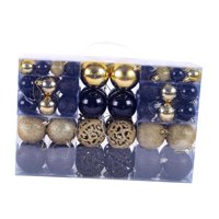Magideal - 100 Unidades De Adornos Esféricos Navideños, Decoraciones Colgantes Para El Porche Del Invierno, Recuerdos Festivos , Negro Y Oro