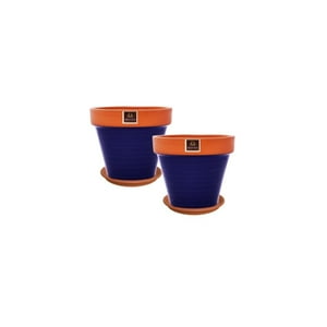 Mestiza - Set De 2 Maceta Kony 15Cm Terra Cobalto Y Sus Platos