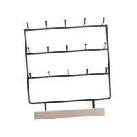 Ioensy - Estante De Exhibición De Joyería Con 15 Ganchos Para Tarjetas De Pendientes, Accesorios Para El Cabello, Colgante Negro