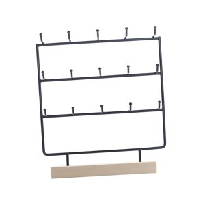 Ioensy - Estante De Exhibición De Joyería Con 15 Ganchos Para Tarjetas De Pendientes, Accesorios Para El Cabello, Colgante Negro