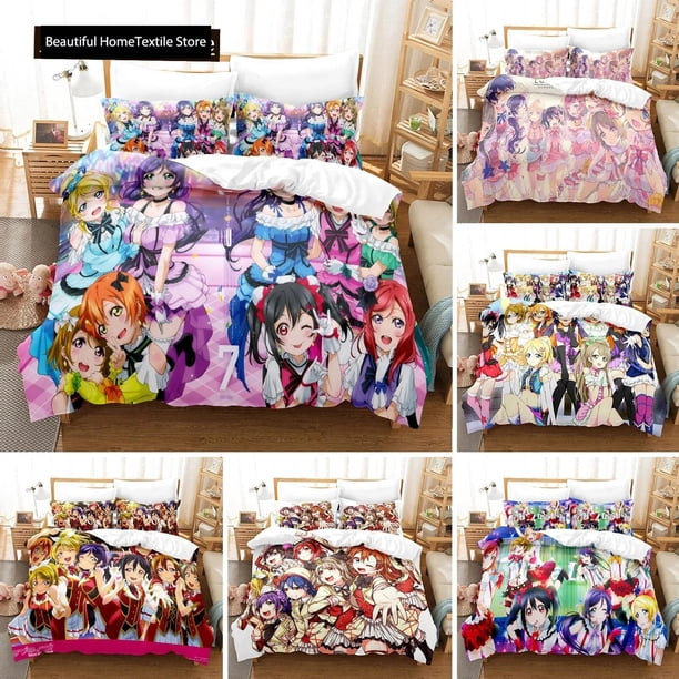 ed Love Live Bedding Set Pillowcase μ's Duvet Cover Double Twin Full Queen King Adult Kids Bedclothes Quilt CoverBed Sheets