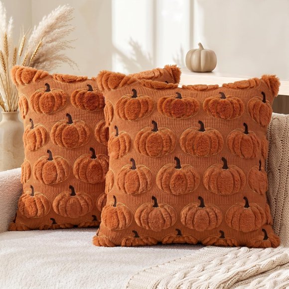 Funda para cojines AVOIN 18x18 2u Caramelo Calabaza