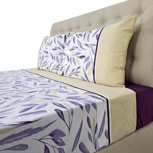 Chantilly - Sabanas 144H Estampadas Flores De Invierno Moradas King