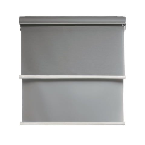 Guiza - Cortina Roller Blackout 2 Paño 100X200 Doble Con Visillo Y Cenefa