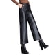 thumbnail image 1 of Pantalones de cuero para mujer, cintura alta, corte ancho, holgados, de PU, estilo coreano, talla grande, para otoño e invierno, 1 of 5
