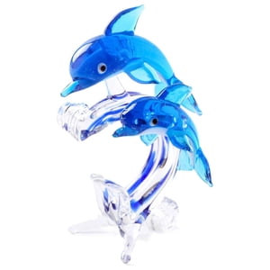 Bothyi - Estatua De Delfines Coleccionable Decoración Regalo Estatuilla Vidrio Delfín Miniatura D