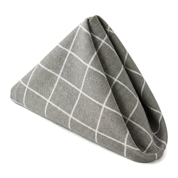 REGALWOVEN Paquete de 6 Servilletas de Tela, Servilletas de Algodón Lavables y Reutilizables para Restaurante Gris 16x12 pulgadas