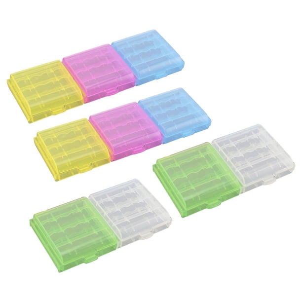 Caja de almacenamiento transparente de 10 piezas, organizador AA, práctico estuche de almacenamiento de escritorio portátil, soporte de almacenamiento