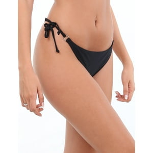 Samia - Bikini Calzón Colaless Basico Con Amarras Negro S
