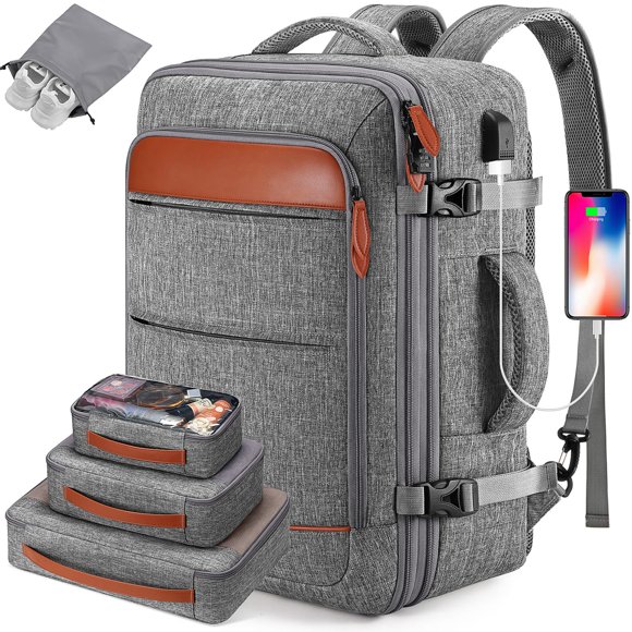 Mochila Bagsure Travel 42 L con cubos de embalaje y bolsillo para zapatos