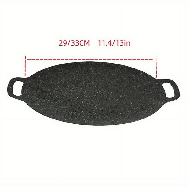 1pc, BBQ Grill Pan With Two Hanging Ears, Oil Frying Baking Pan, Non-stick Induction Cooker Cooking Grilling Pans, BBQ Tools, BBQ Accessories, Grill Accessories