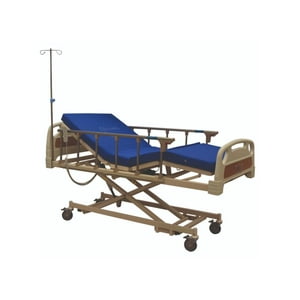 Glomed - Cama Clínica Eléctrica 4 Posiciones Premium + Colchón 8Cm Beige