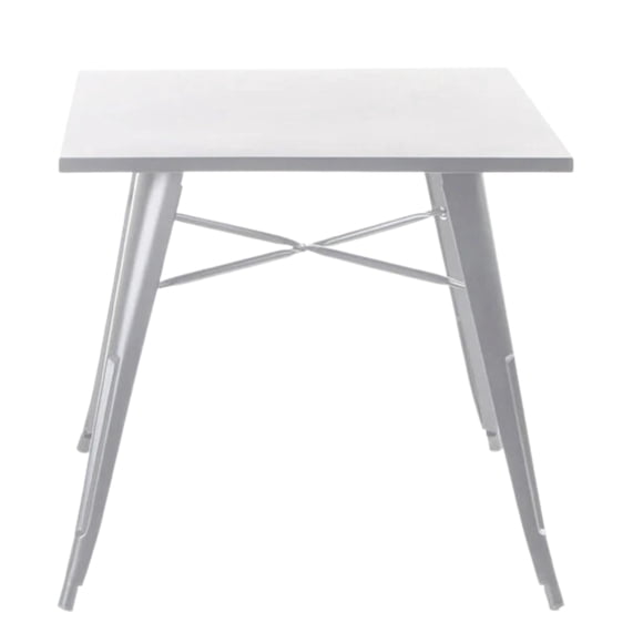 Mesa Comedor Cuadrada Metal Tolix Blanca