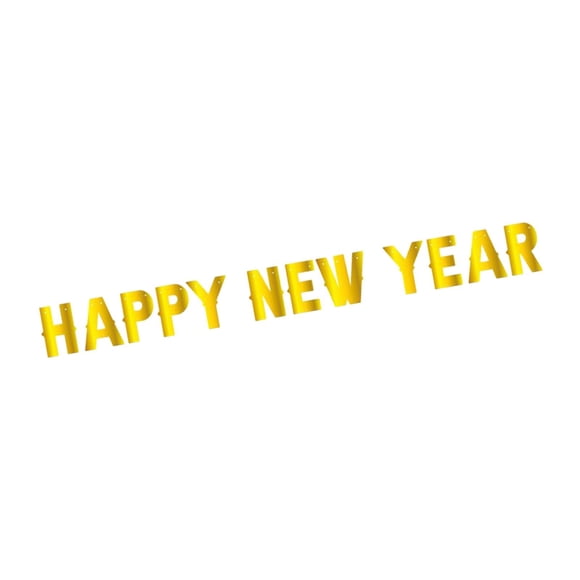 Banner De Feliz Año Nuevo 2024 Con Suministros De Fiesta De Cuerda Para Sala De Estar Estilo Resistente A