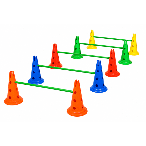 Set de 10 Conos 32 cm con Orificios + 5 Bastones de 100 cm