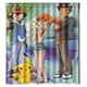 thumbnail image 1 of Cortina de ducha de Pokémon con dibujos animados, juego de cortinas de baño con ganchos, tamaño 66 x 72 pulgadas, 1 of 3
